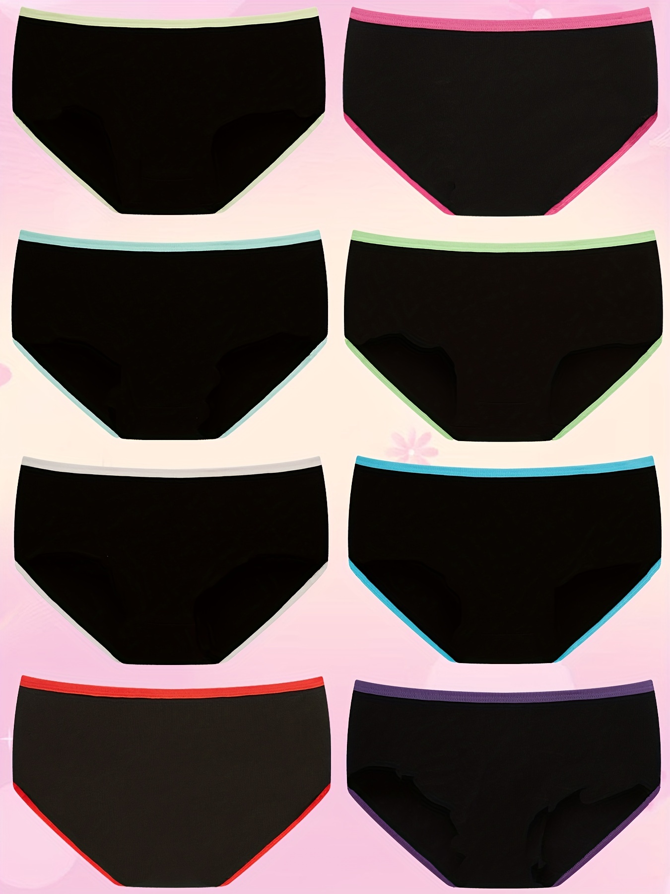 Teen Girls Underwear Solid Color Cotton Comfortable - Temu
