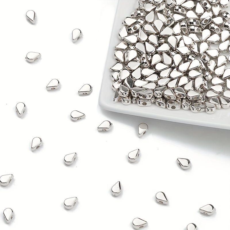 200pcs Water Drop Shaped Plastic Spacer Beads Loose Beads For Necklace Semi-finished Handmade Weaving Materials Handmade Jewelry Additions