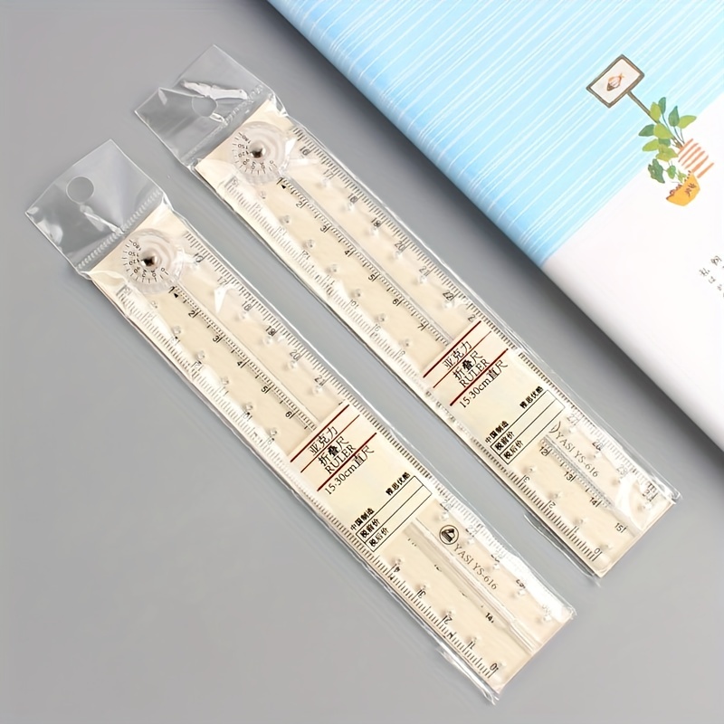 OIAGLH 6pcs 30cm Inches Centimeters Plastic Rulers Architects Translucent Smooth Home Students Straight Clear Coloor Random School
