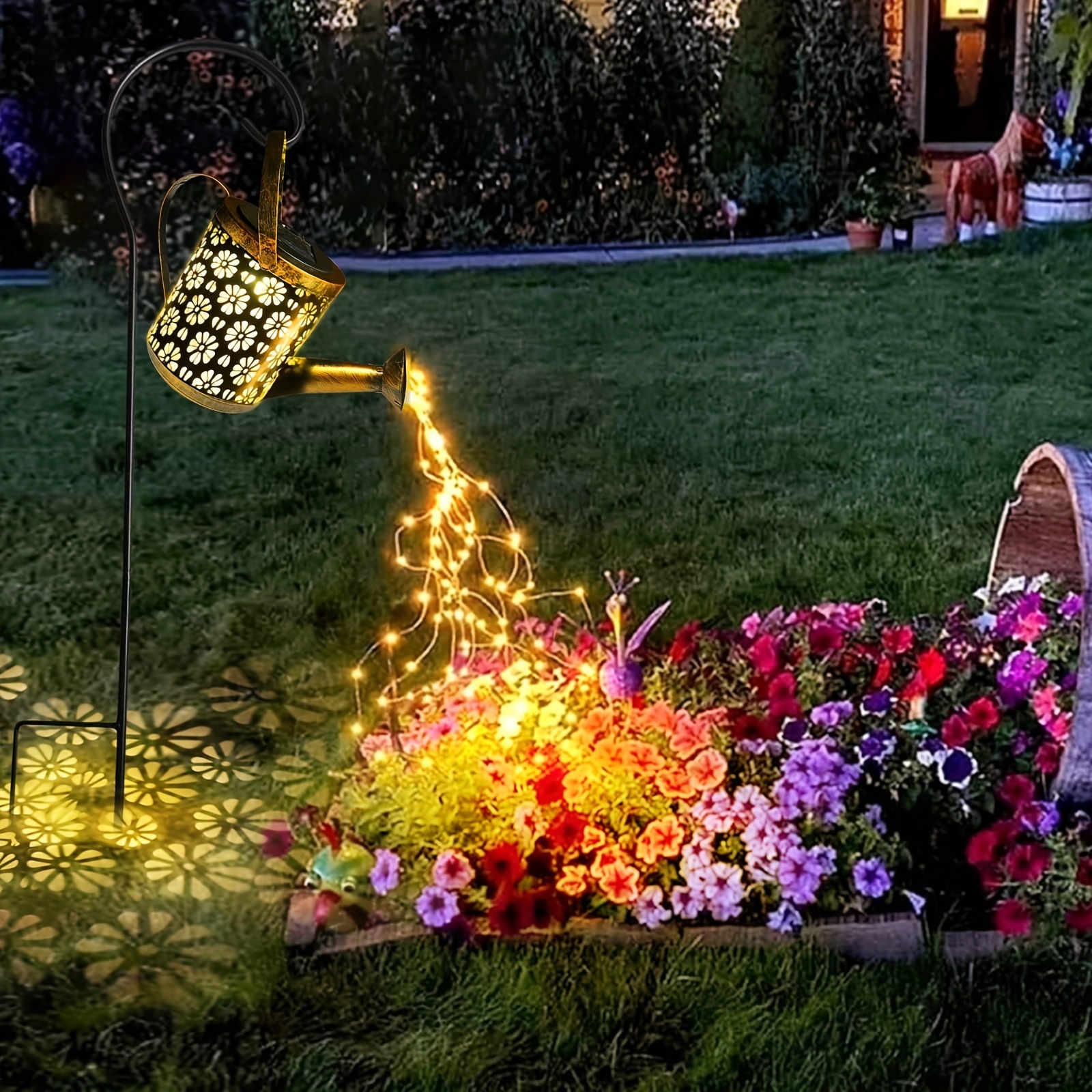 1pc Solar Kettle Light Jar with Built-In Rechargeable Battery for Outdoor Decoration