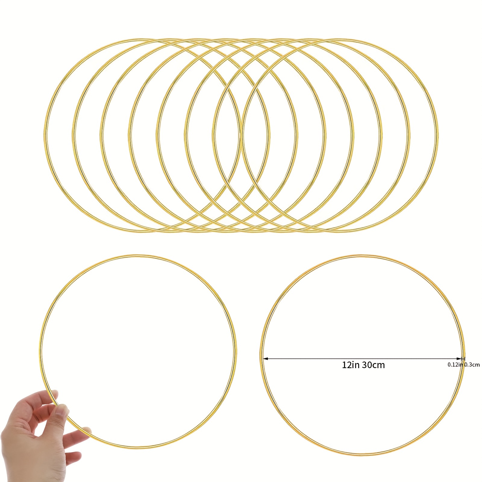  Metal Rings Hoops Macrame Rings for Dream Catcher and Crafts  (Gold, 6 Inch) : Arts, Crafts & Sewing