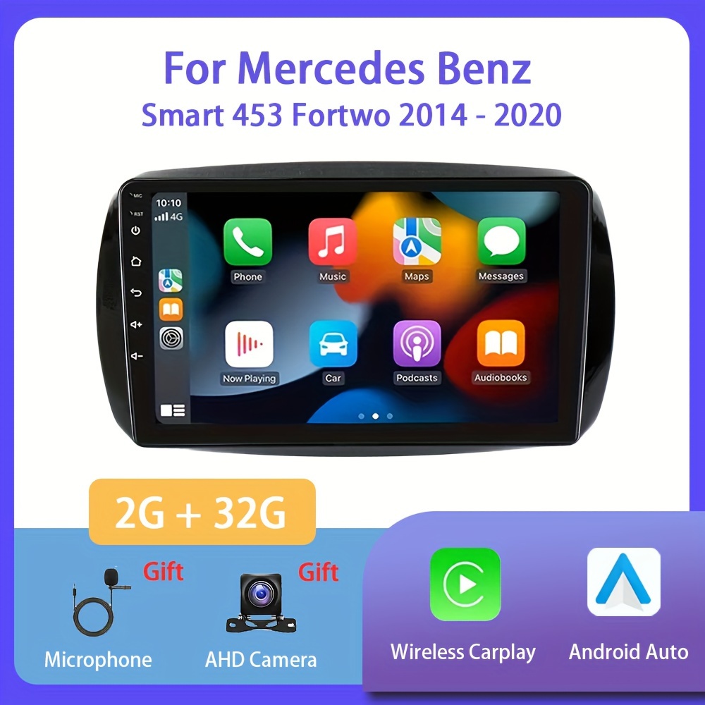 9 For Mercedes Benz Smart Fortwo 453 Android 11 Car Stereo Radio CarPlay  2+32GB