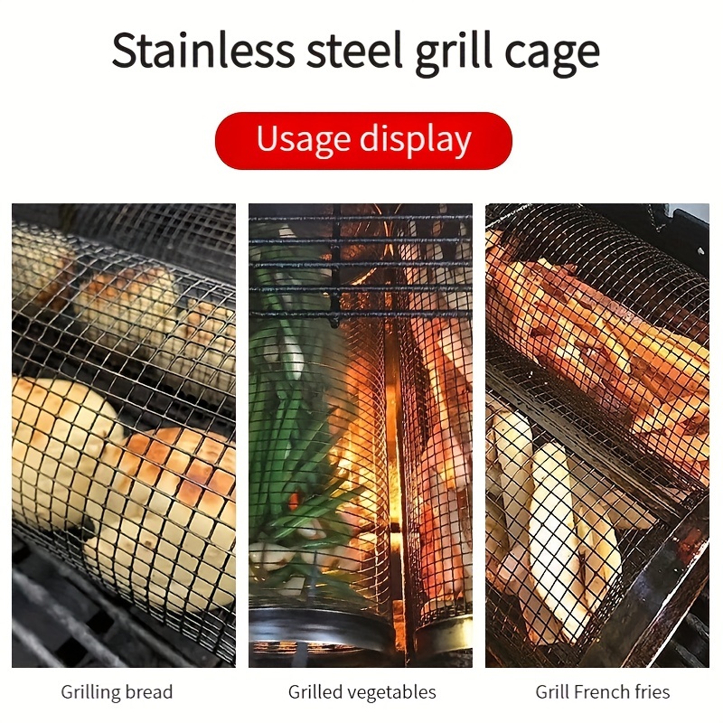 Stainless Steel Grill Basket Smoker Cage Portable Barbecue - Temu