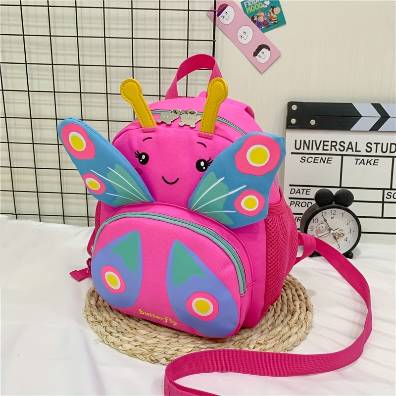 Kids Butterfly Backpack With Traction Strap - Cartoon Design