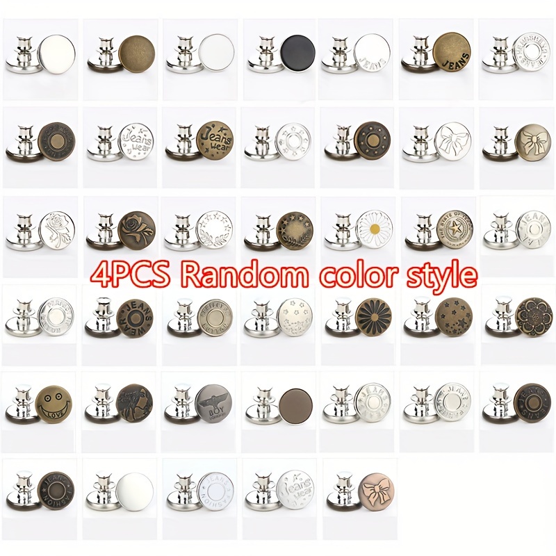 1/5PCS Magic Metal Button Extender for Pants Jeans Free Sewing Adjustable  Retractable Waist Extenders Button Sewing Accessories