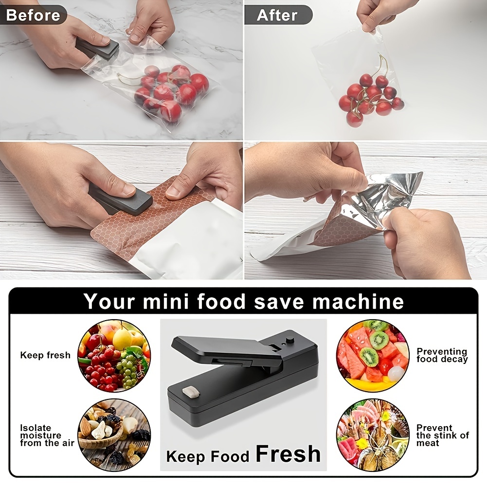 2 In 1 Portable Food Bag Sealing Machine - Bag Sealer Mini Usb