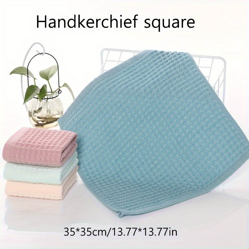 Cotton Waffle Washcloth Solid Color Household Handkerchiefs - Temu