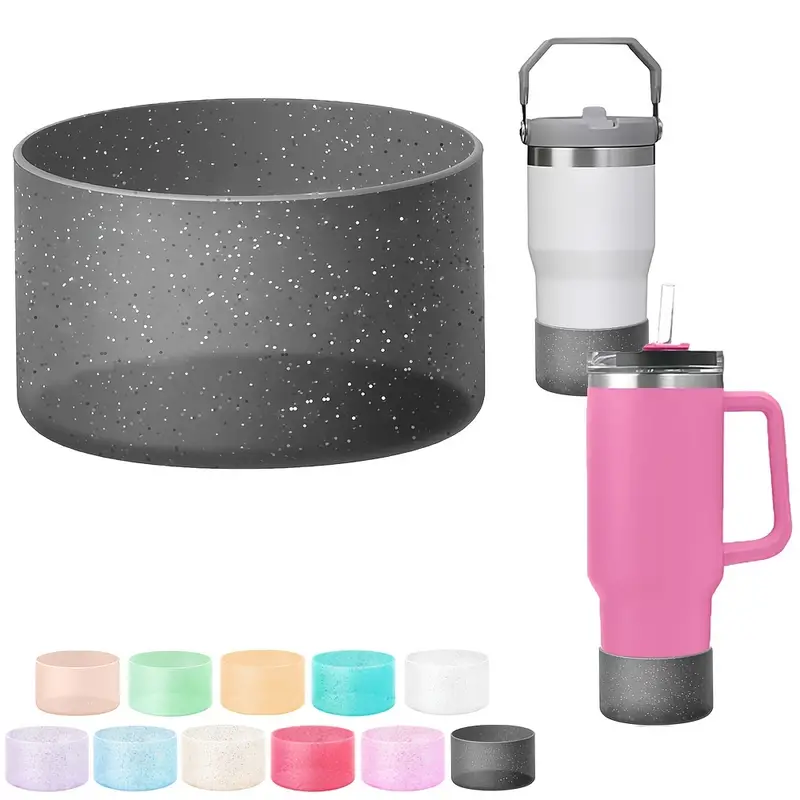  Vmini Protective Glitter Silicone Boot, Compatible with Stanley  Tumbler 20-40oz & Hydro Flask Water Bottle 12-24oz and More  Bottles/Tumblers with 2.8-2.95in Bottom, Bling Anti-Slip Sleeve Cover :  Sports & Outdoors