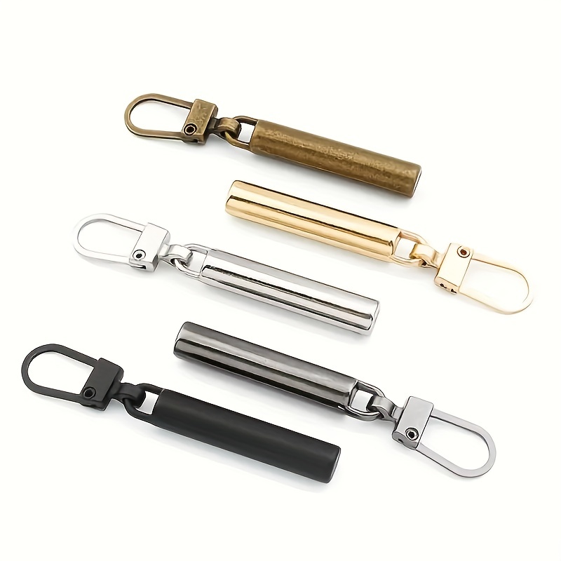 5pcs Metal Replacement Detachable Zipper Puller, Detachable Metal Zipper,  Replacement Bag Shoes Clothes Pull Lock Pull Head, DIY Craft Zipper Head  Sewing Accessories For Small Hole, For Bag Coat Down Jacket, Suitcase