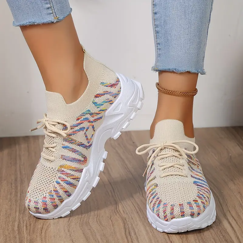 Women's Trendy Solid Color Sock Sneakers Comfortable Non - Temu Oman