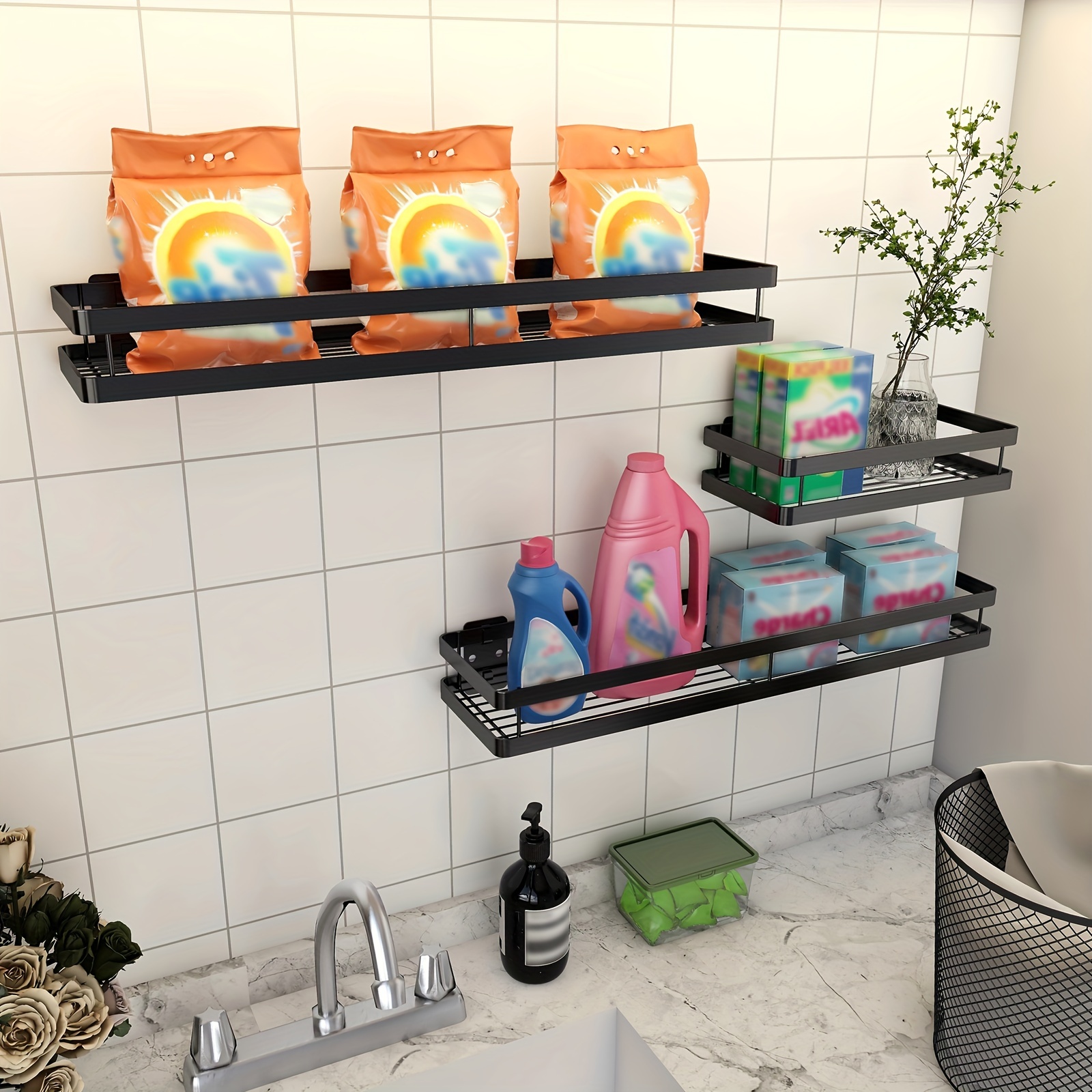 Floating Shelves - Punching-free Wall Hanging Rack Storage Shelf, No  Drilling Cosmetic Wall Mounted Spice Storage Rack Shelves, Space Saving  Organization, Kitchen Accessories, Bathroom Accessories, Bedroom  Accessories - Temu United Arab Emirates