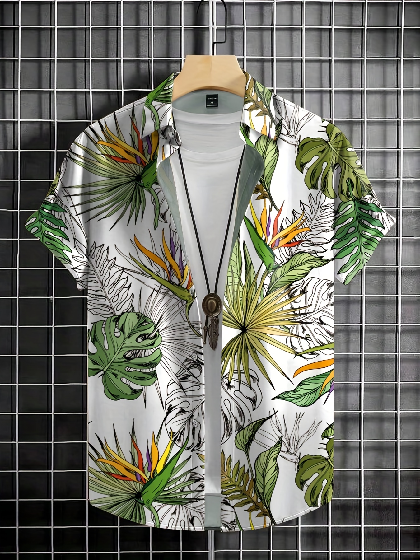 Fashion Casual Hawaii Tropical Plants graphic t shirts men Summer