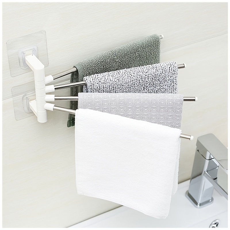 Punch-free Bathroom Towel Rack, Toilet Shelf Towel Bar, Stick Wall