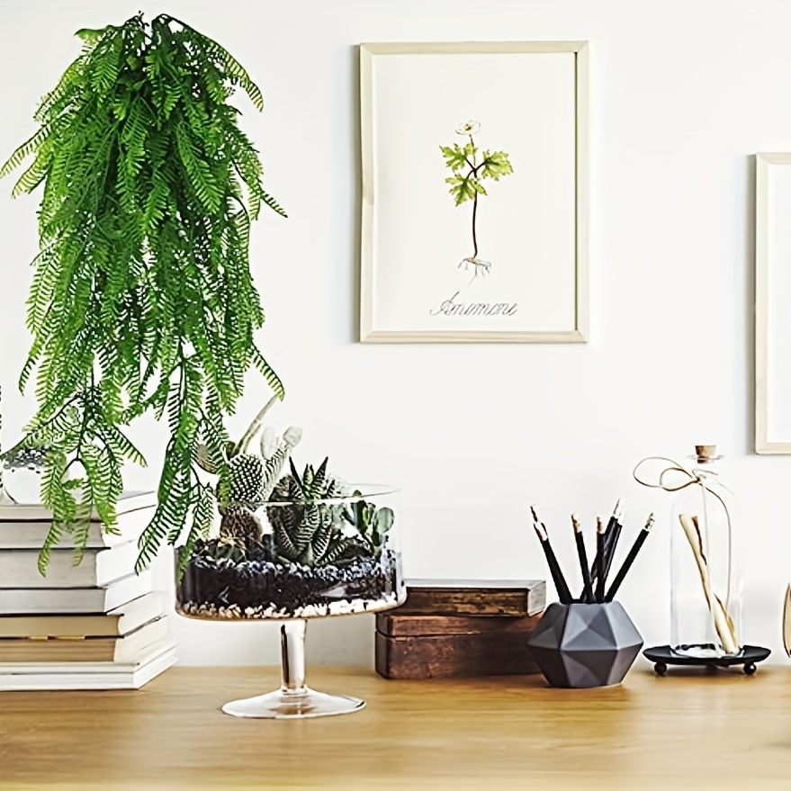 Vid artificial, plantas colgantes artificiales, hojas de hiedra falsas con  decoración de flores para interiores y exteriores, hojas verdes, plantas