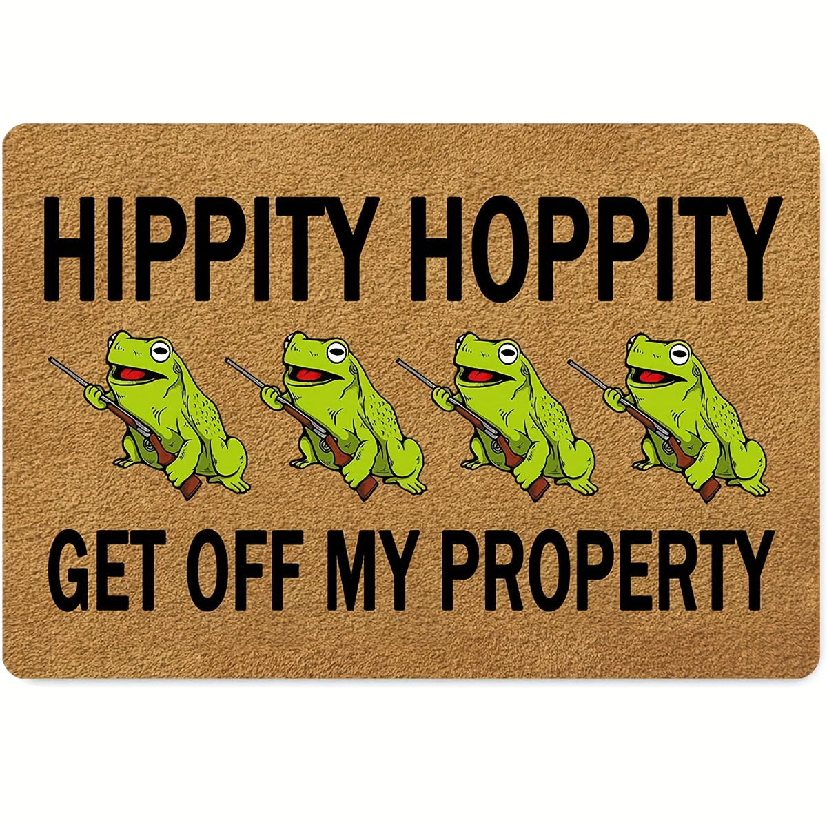 Hippity Hoppity Get Off My Property Inside Funny Door Mats for Outside Entry