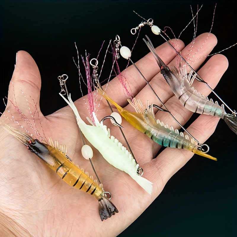 Luminous Shrimp Soft Fishing Lure Realistic Artificial Bait - Temu