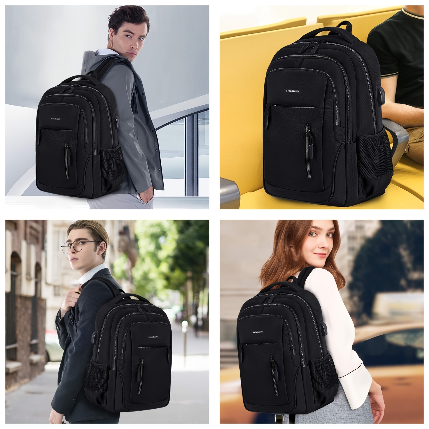 Laptop Backpack School Computer Backpack With USB Charging Port