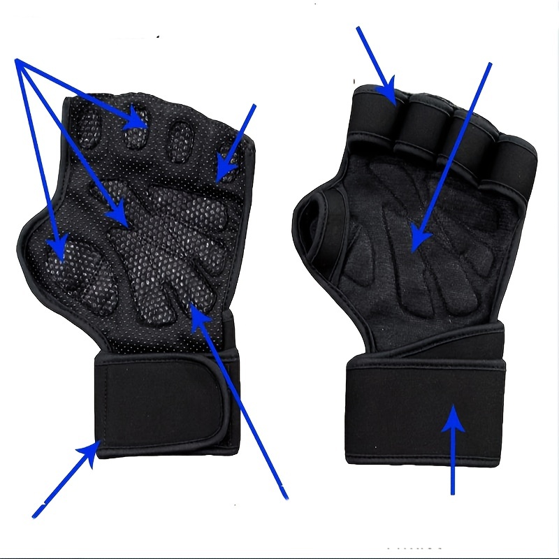 Ventilated Weight Lifting Workout Gloves With Wrist Wraps