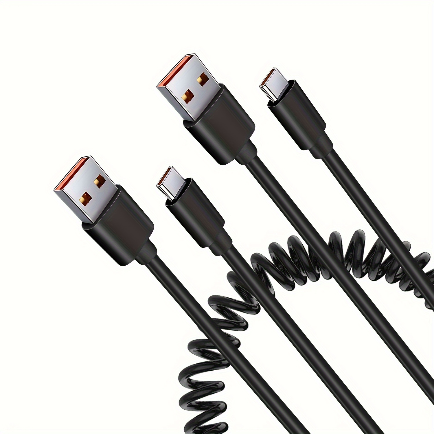 Android Auto USB TypeC Cable Car,Retractable Car Coiled Cord Cable Fast  Charging