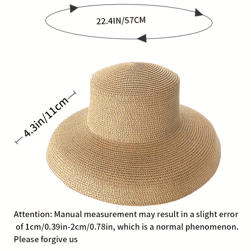 Wide Brim Straw Sun Visor Picnic Hat Beach UV Protection Scallop for Outdoor, Women's Hat & Caps,Temu
