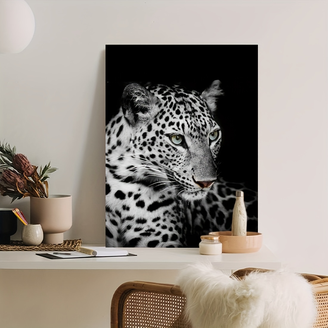 Album Poster Black White Tiger Canvas Wildlife Picture Wall - Temu