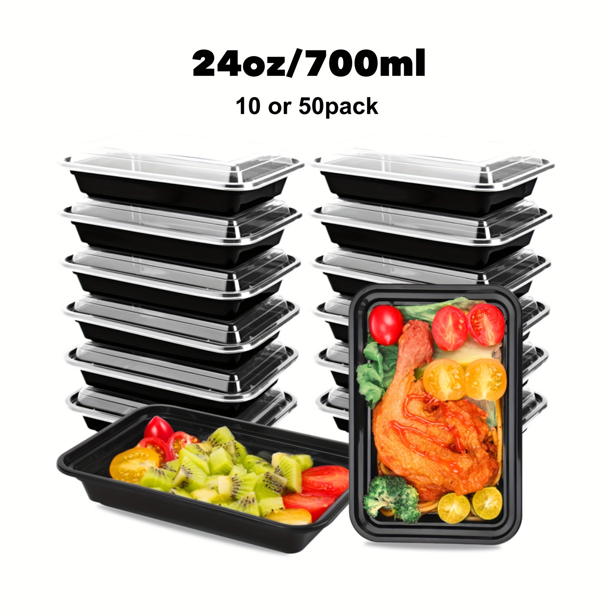 Meal Prep Containers, Reusable Meal Prep Containers, 2 Compartment Food  Containers With Lid, Microwave Freezer Dishwasher Safe, For Home Kitchen  Restaurant Picnic Party, Food Storage Accessories, Kitchen Supplies - Temu