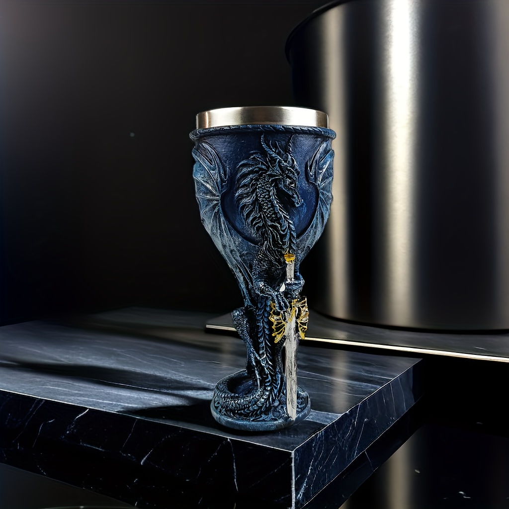 Stainless Steel Medieval Dragon Chalice Goblet, Gothic Dragon Skeleton Wine  Cups, Halloween Party Drinkware - Temu