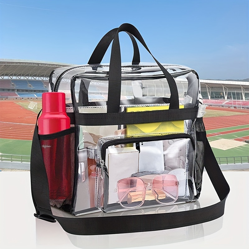 Fashion Large Capacity Clear Tote Bag, Pvc Lightweight Shoulder Bag, Casual  Practical Commuter Bag - Temu