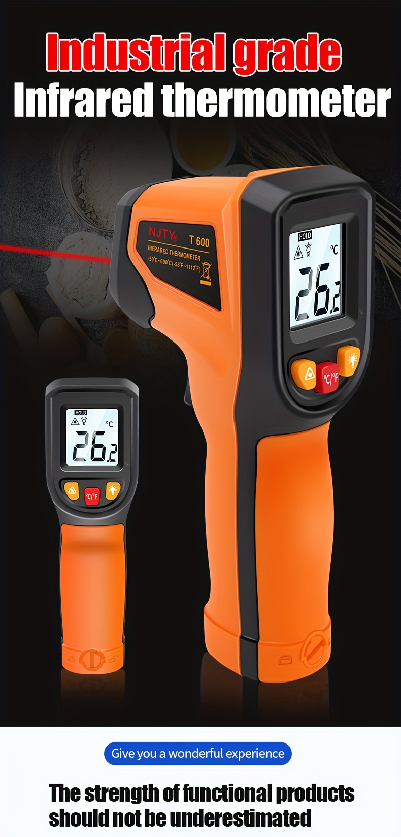 Infrared Thermometer Gun For Industrial Surfaces And Ovens in