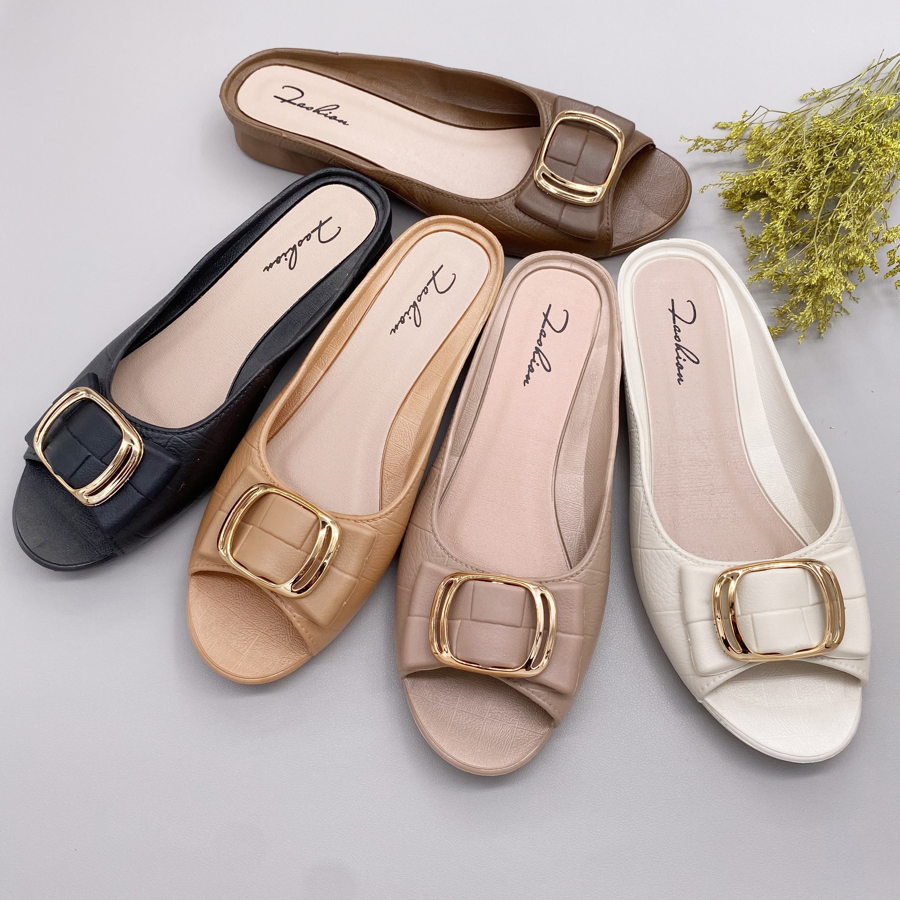 Women's Flat Slide Sandals Lightweight Open Toe Slip Shoes - Temu