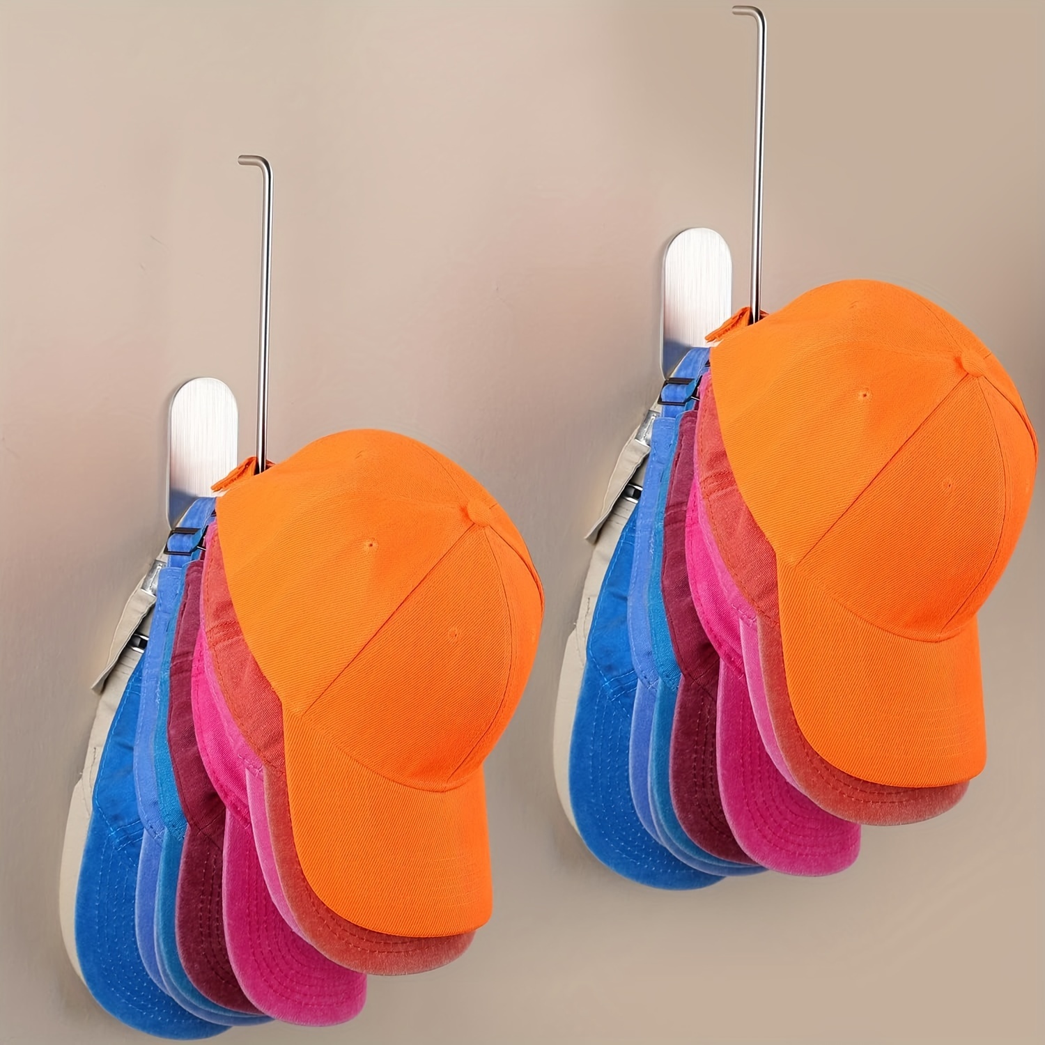 1/2pcs Plastic Hat Storage Hook, Multi-functional Bathroom Towel Sticky  Hook, Free Punch Coat Hook, Door Back Porch Storage Hook, Household Storage  Or