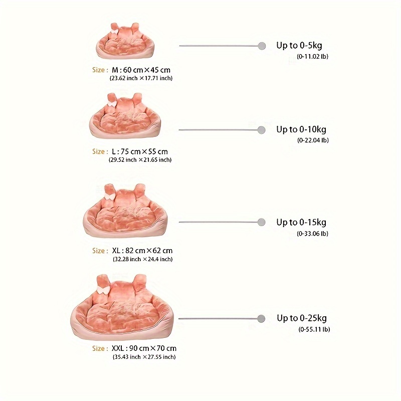 ear design plush cat and dog kennel winter warm pet bed cat bed cat mat sleeping sofa Product details 3