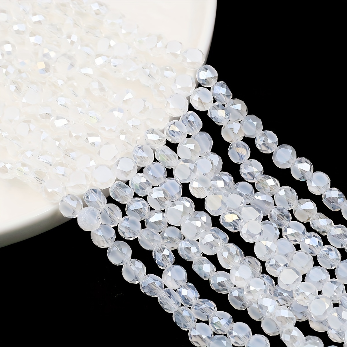 Beads Flat Round Bread Shaped Glass Crystal Loose Beads - Temu United ...