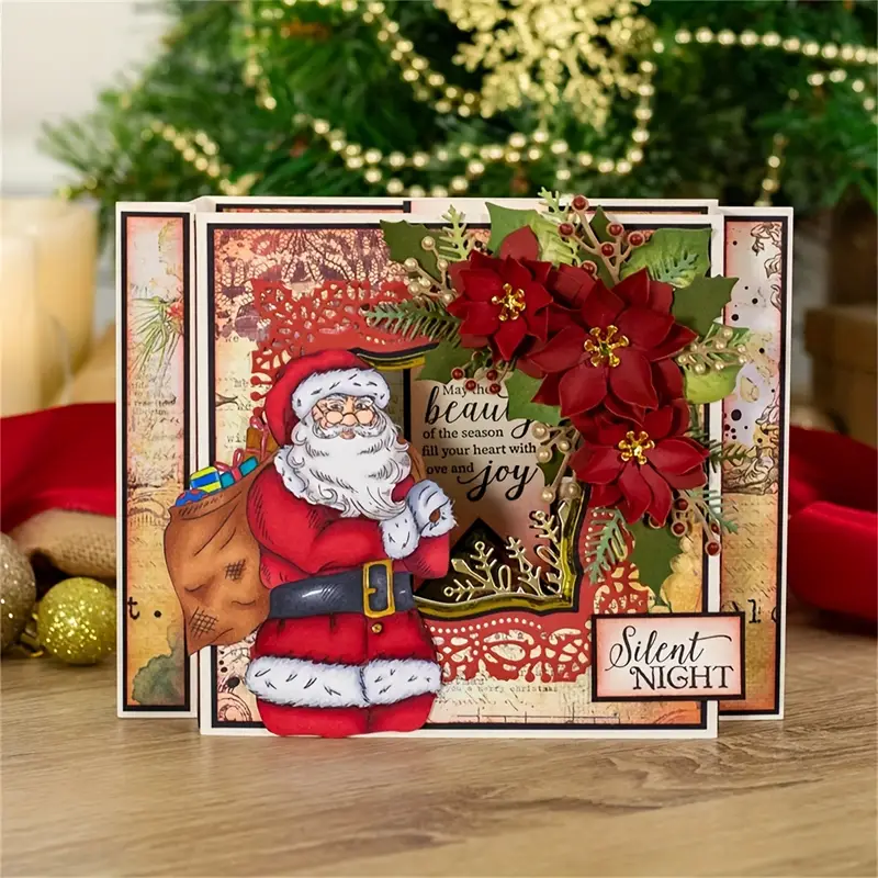 Troqueles De Corte De Metal * Para Manualidades DIY - Santa Claus De Navidad, Campana Y * Plantilla De Corte Con Bordes De Corte Precisos