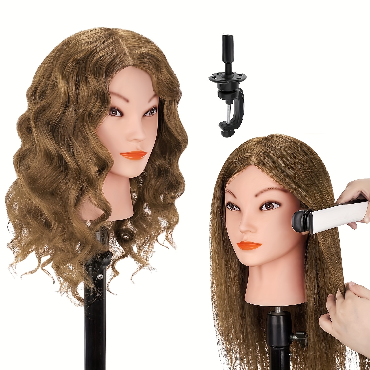 100% Human Hair Mannequin Head With Stand For - Temu