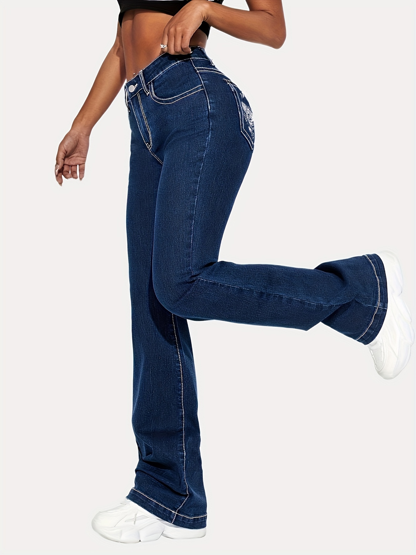 Mguotp Butt Lifting Jeans Stretchy Jeans for Women Long Jeans