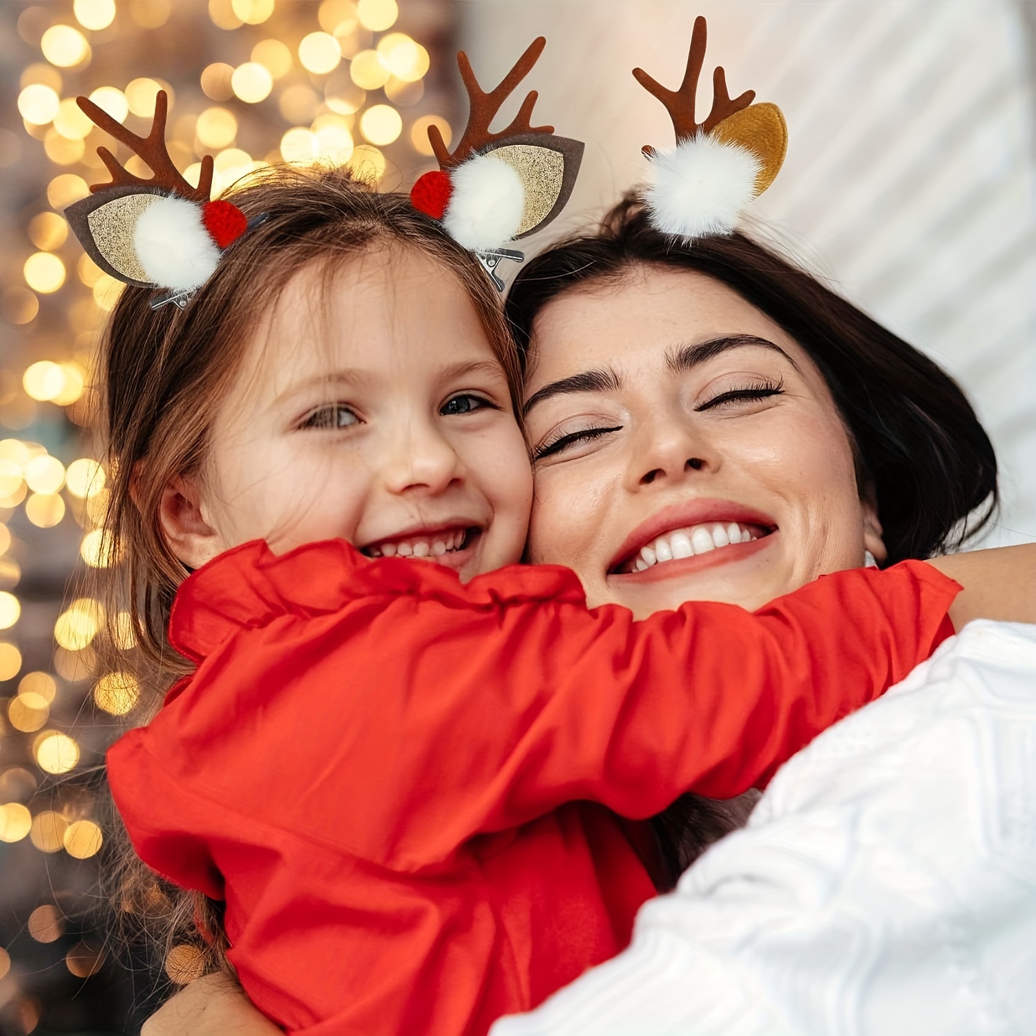 1 ペアクリスマス帽子ヘアクリップ トナカイの角のヘアピン かわいい髪