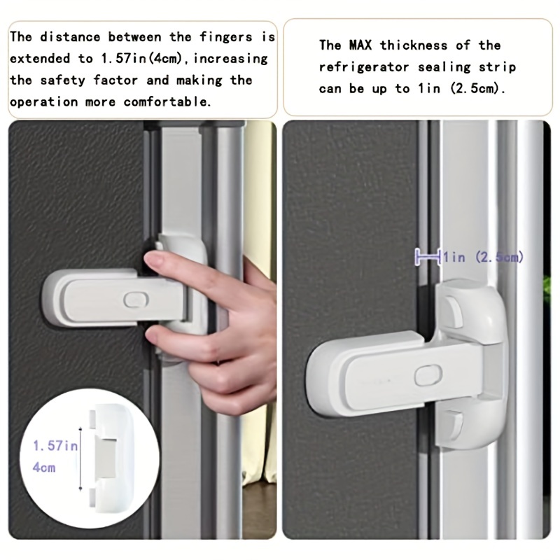 EUDEMON 1 Pack Home Refrigerator Fridge Freezer Door Lock Latch Catch Toddler  Kids Child Cabinet Locks Baby Safety Child Lock Easy to Install and Use 3M  Adhesive no Tools Need or Drill (