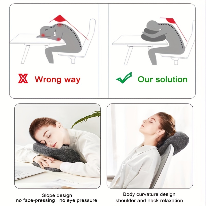 Nap Desk Sleeping Pillow Memory Cotton Nap Face Pillow with Arm Rest Travel  Neck Supporter