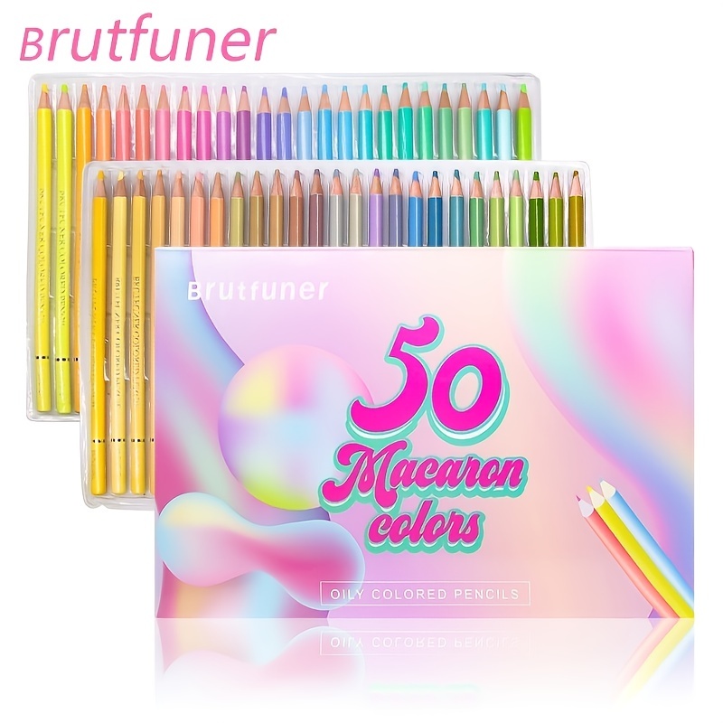KALOUR Macaron Pastel Colored Pencils,Set of 50 Colors,Artists