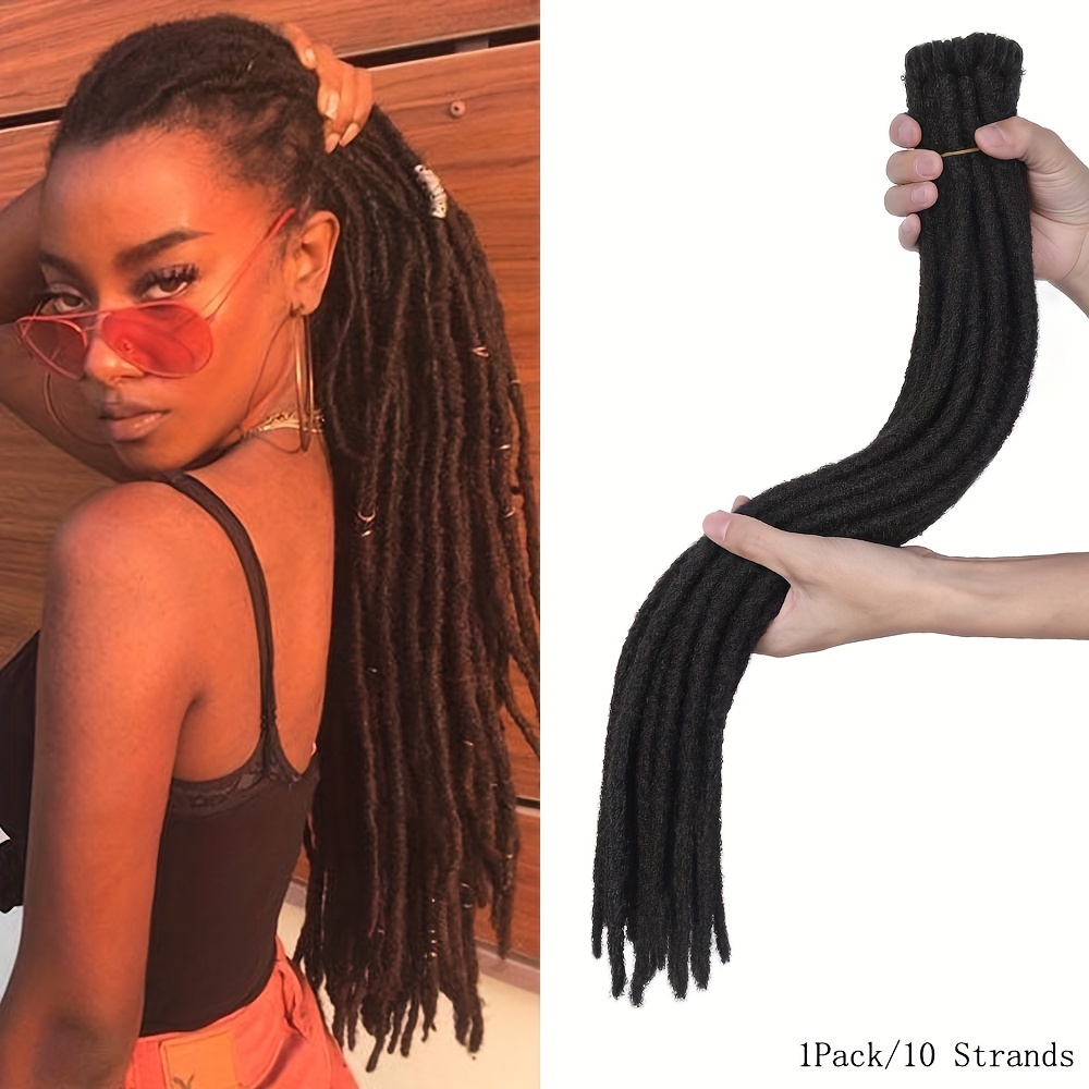 10 Strands Dreadlock Handmade Crochet Hair Extensions Double - Temu