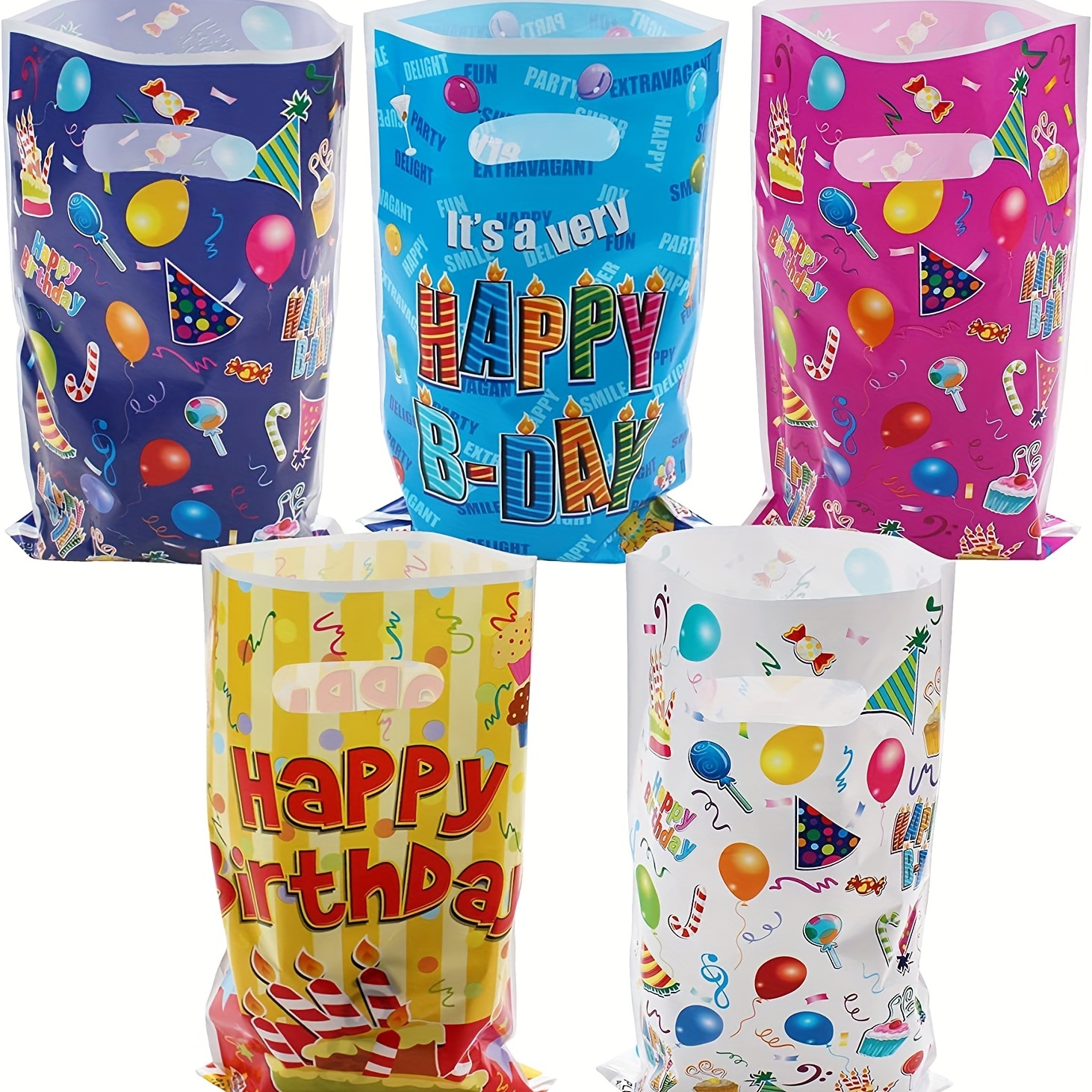 40 Piezas Bolsas Papel Kraft Bolsas Cumpleaños Infantil con 48 Pegatinas,  Bolsas de papel para caramelos para Fiestas Infantiles, bodas, fiestas