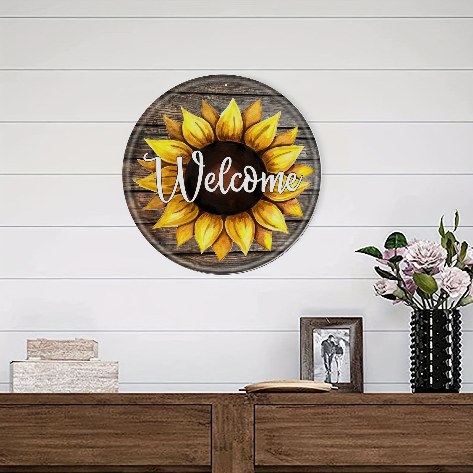 1pc Metal Retro Style Wall Decor 11 11 Inches Round Metal Decor