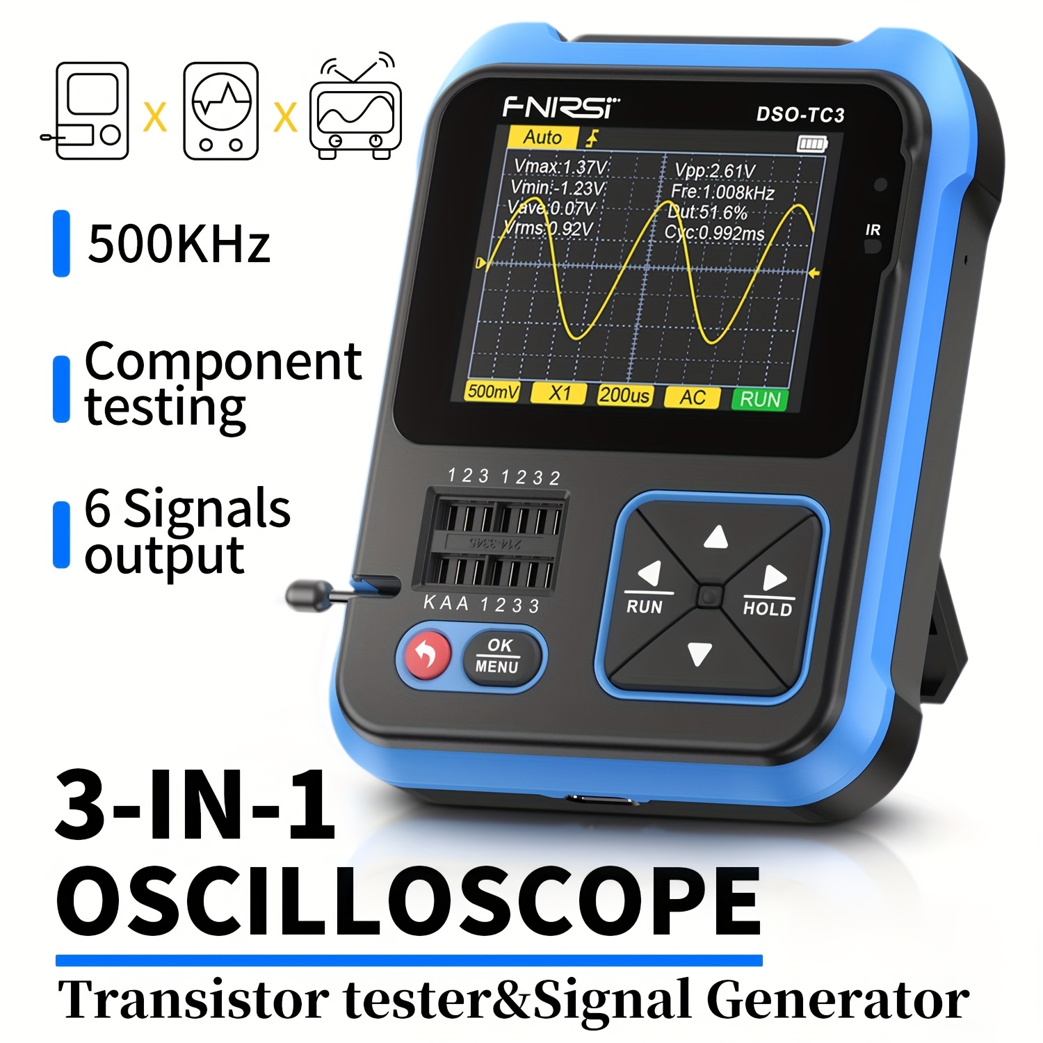 DSO TC3 Oscilloscopio Digitale Tester Transistor Generatore - Temu  Switzerland
