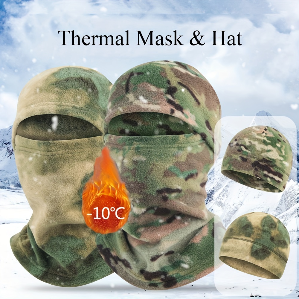 Temu Winter Ski Mask, Winter Windproof Warm Face Mask Cover for Extreme Cold Weather, Polar Fleece Hood for Men & Women, Best Gifts for Sports Lovers