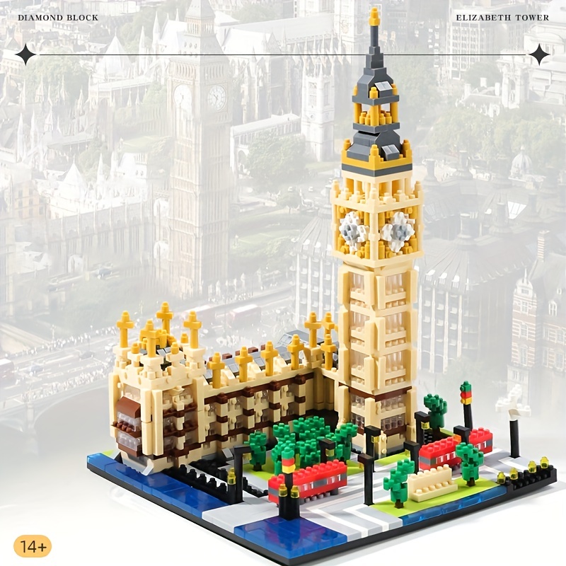 Diy 3d Tower Bridge Big Ben Famous Building Wooden Puzzle - Temu