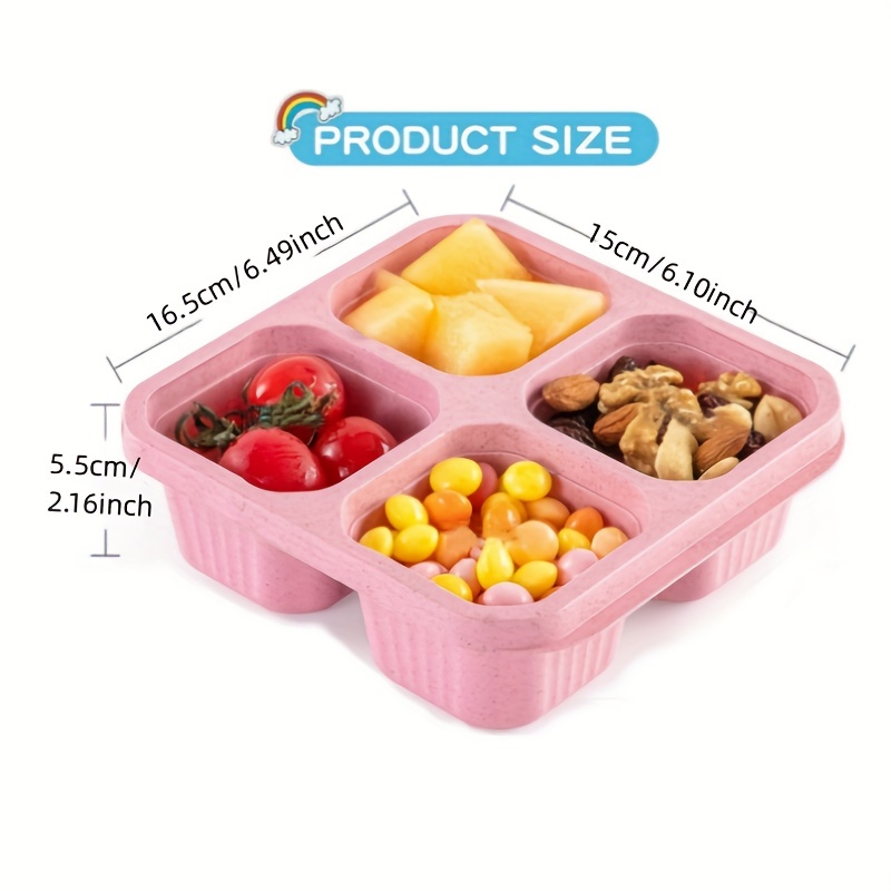 mzvcopm 4 Pack Snack Containers, Divided Bento Lunch Box with Transparent  Lids, Reusable Meal Prep Lunch Containers for Kids and Adults, No BPA, 4