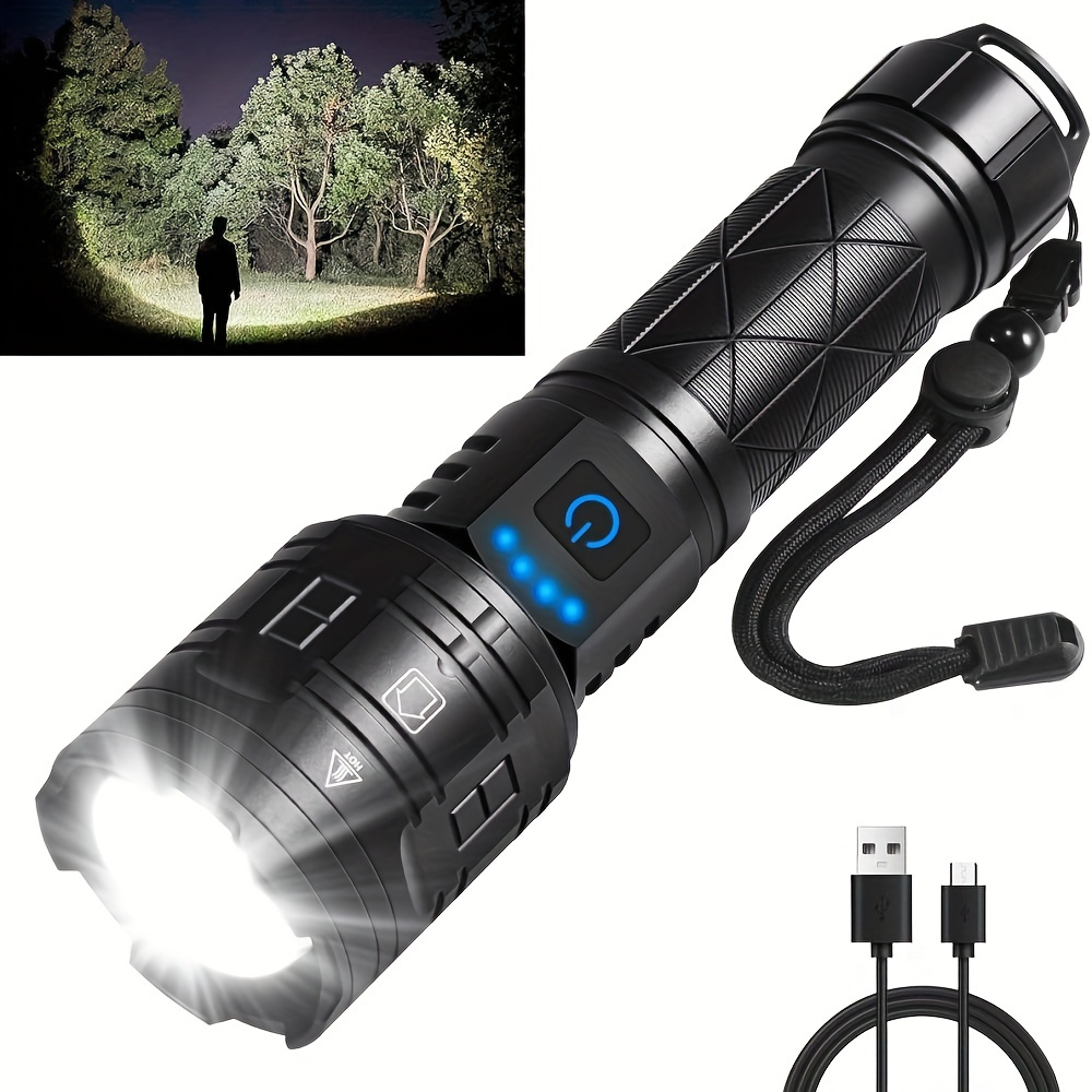 Led Brightest Flashlights High Lumens Rechargeable, 250000 Lumens