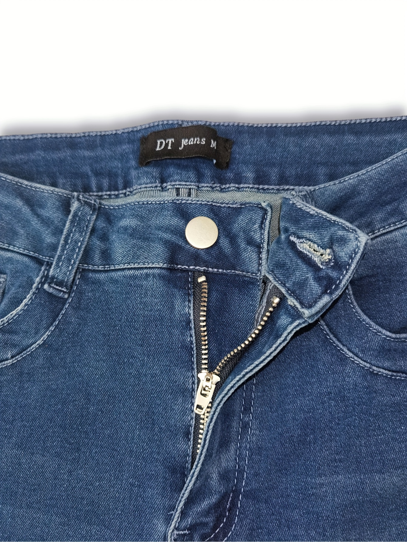 Flare Leg Jeans Women's Washed Button Fly Medium Stretch Casual Jeans