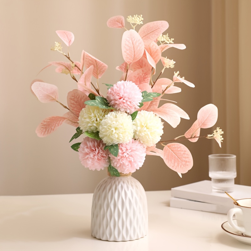 Artificial Chrysanthemum Flowers With Eucalyptus Leaves - Temu